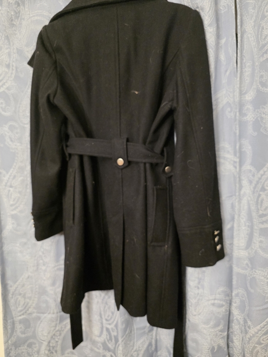 New York & Company Black Double-Breasted Trench Coat with Belt - Picture 9 of 12